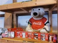 Vintage Coca Cola Large Stuffed Polar Bear & Items