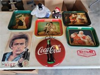 Lot of Vintage Coca Cola Trays, Metal Sign