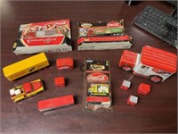 Box Lot of Coca Cola Trailers, Cars and More