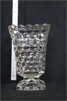 Clear Fostoria block vase