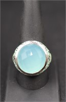 Sterling ring w/ light blue gemstone