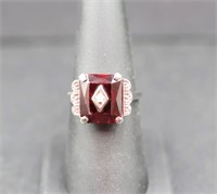 14k gold diamond & ruby ring