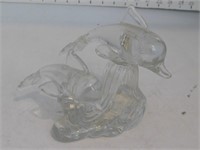 Décoration de verre soufflé: 2 dauphins