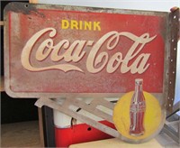 Vintage Coca Cola Metal Double Sided Sign