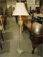 TAN COLORED FLOOR LAMP WITH SHADE