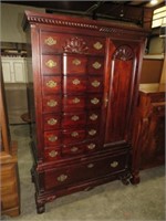 CHERRY CLAW FOOTED 8 DRAWER 1 DOOR BACHELORS CHEST