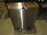 STAINLESS STEEL DOUBLE LIFT TOP TRASH CAN