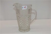 Pressed Glass Water Pitcher 10"H