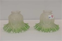 2 Early 1900s 6" Fluted Glass Shades