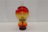 Amberina "Gone with the Wind" Style Coal Oil Lamp