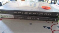 X BOX SPIDERMAN GAME AND X BOX 360 SKYRIM