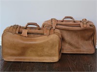 (2) Vintage Steer Hide Suitcases