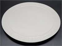 Pampered Chef Glazed White Stoneware 14in Platter