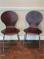 (2) Mid Century Modern Bent Wood Chairs