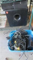SPEAKERS AND TOTE OF CABLES
