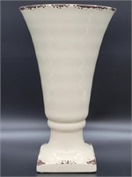 Vintage White Ceramic 12.5in Vase