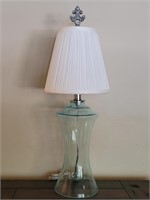 Blue Glass Table Lamp with Shade