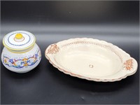 Sur la Table from Italy Lidded Jar & Oval Bowl