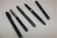 5 Fountain Pens - 3 with Gold Nibs