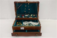 Jewelry Box With Drawer With Costume Jewellery