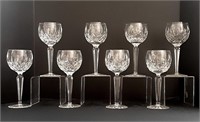 Eight Lismore Wine Hocks by Waterford 7 3/8" Tall