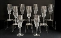 Nine Lismore Flutes by Waterford 7 3/8" Tall