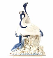 Blue and White Porcelain Storks