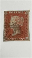 1841 Great Britain Penny Red Postage Stamp.