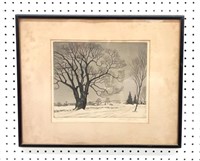 Signed Etching "The Sentinel" By Charles Courtry