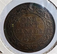 1918 Canadian One Cent Coin