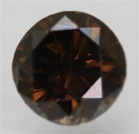 Certified 0.76ct VS1 Round Brilliant Brown Diamond
