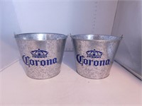 Lot 2 sceaux à glace en acier galvanisé Corona