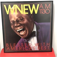 Framed Poster WNEW 1130 AM Radio Louis Armstrong