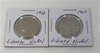 2 Liberty Nickels