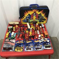 Toy Car Lot with Power Ranger Suite Case