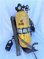 Vintage Scuba Tank With Some Gear; Unaware