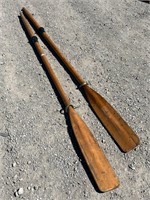 Wooden Pair Of Ores Measuring 96 Inches In Length