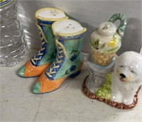 DOG AND BOOTS SALT AND PEPPER SHAKERS