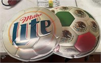 MILLER LITE SOCCER BALL TIN SIGN