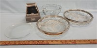 Badash Polish Crystal Bowl / (2) Silver Banded