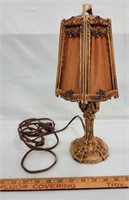 Early Painted Cast Iron Lamp w Shade