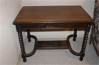 Antique Wooden Table with Spindle Legs 41x26.5x29.