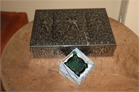 Metal Tin & Carved Onyx from Pakistan