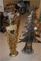 Metal Christmas Tree & Angel 30H
