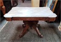 Eastlake Marble Top Parlor Table 20"h, 33"w, 22"d