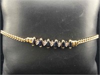 Sterling bracelet with diamonds and sapphires