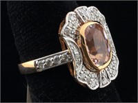 14K Gold Morganite and diamond Ring $4,375