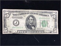1935 $5 US currency note