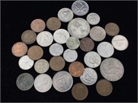 Bag of foreign coins