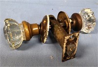 Brass & Glass Door Knobs With Lock